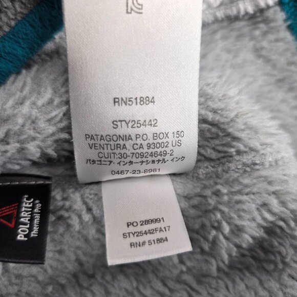 Patagonia Re-Tool Quarter Snap Fleece Pullover Gray/Teal Women's Pro Size Large - Picture 10 of 16